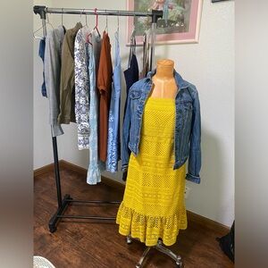 J crew geometric lace midi dress